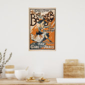 Vintage het meisje uit Parijs Poster (Keuken)