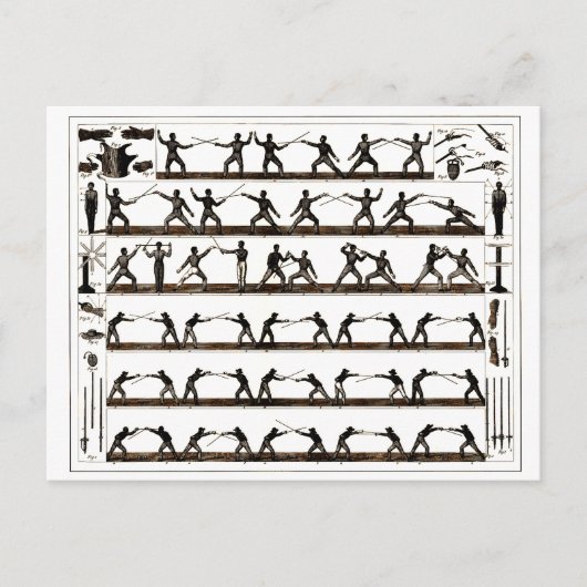 Vintage het Schermen Instructie Briefkaart (Voorkant)