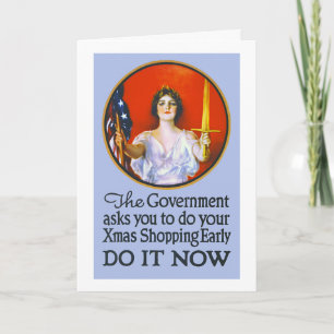 Vintage het Winkelen van Kerstmis van de Feestdagen Kaart