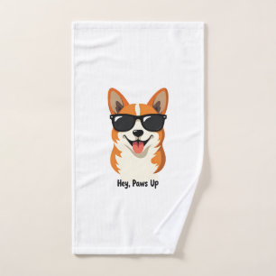 Vintage Hey, Paws Up Corgi avec Lunettes de Soleil
