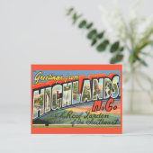 Vintage Highlands NC ansichtkaart Briefkaart (Staand voorkant)