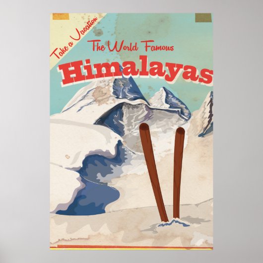 Vintage Himalayas Travel Poster (Voorkant)