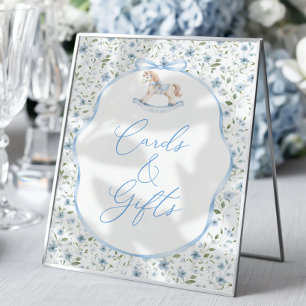 Vintage Hobbelpaard Baby Shower Kaarten en Cadeaus Poster