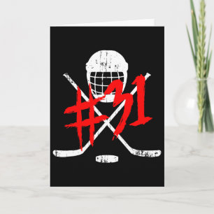 Vintage Hockey 31 Jersey Nummer Kaart