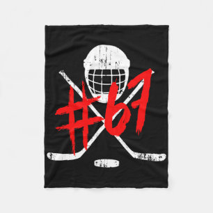 Vintage Hockey 67 Jersey Nummer  Fleece Deken