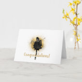 Vintage Hoeden Danser Felicitaties Groet  Kaart (Gele Bloem)