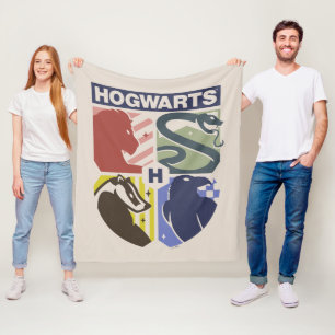 Vintage HOGWARTS™ Gestempeld Wapenembleem Fleece Deken