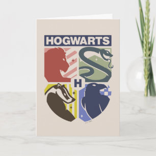 Vintage HOGWARTS™ Gestempeld Wapenembleem Kaart