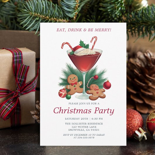 Vintage Holiday Cheer Christmas Party Invitation