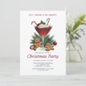 Vintage Holiday Cheer Christmas Party Invitation (Debout devant)