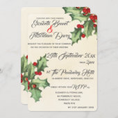 Vintage Holly Faire-part de mariage (Devant / Derrière)