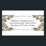 Vintage Holly Frame Custom Christmas Étiquette cad<br><div class="desc">Le motif de Noël classique de saint donne une touche joyeuse à ce étiquette de cadeau alimentaire rectangulaire et customisé et encadre votre texte personnalisé avec la joie des fêtes. Offrez le cadeau de la nourriture qui est faite à la main avec amour cette saison et l'envelopper dans du papier...</div>