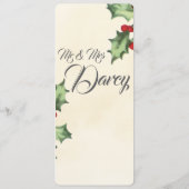 Vintage Holly Menu (Achterkant)