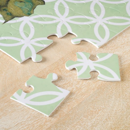 Vintage Hollyhock Flowers Art Puzzle (Côté)