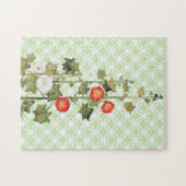 Vintage Hollyhock Flowers Art Puzzle (Horizontal)