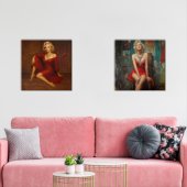 Vintage Hollywood Glamour in Red Muurkunst Sets (Woonkamer)