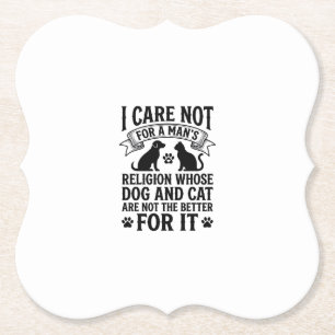 Vintage Hond Kat Religie Quote Huisdierliefhebber Kartonnen Onderzetters