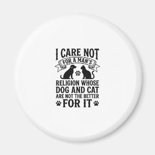 Vintage Hond Kat Religie Quote Huisdierliefhebber  Magneet