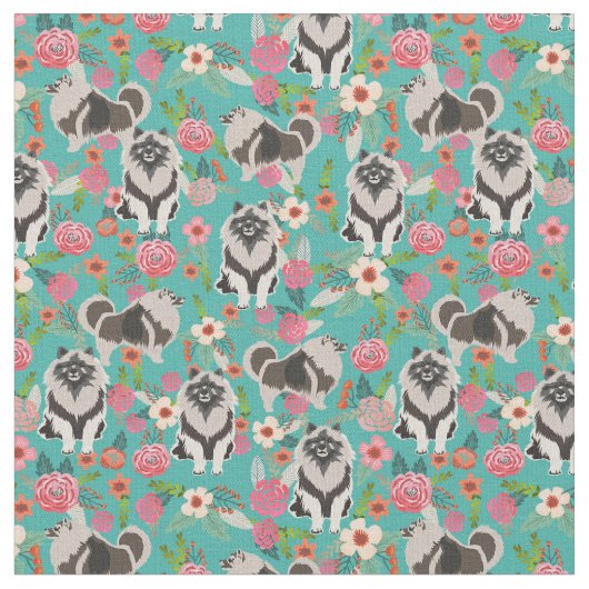 vintage hond van keeshond stof (Close Up)