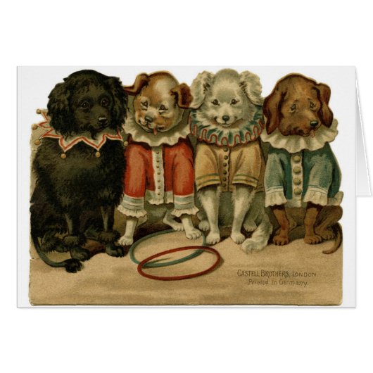 Vintage - Honden in clown Suits, (Voorkant Horizontaal)