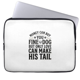 Vintage Hondenliefde Citaat Typografie Design_1 Laptop Sleeve