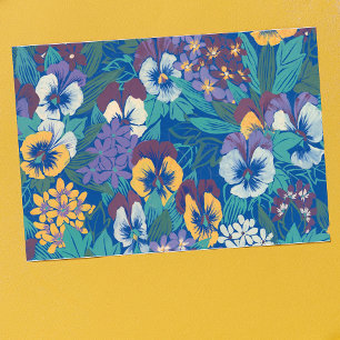 Vintage Hondsviolaat Bloempatroon Blauwe Cottage Briefkaart