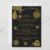 Vintage Honey Bumblebee Black Faire-part de naissa (Devant)