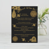 Vintage Honey Bumblebee Black Faire-part de naissa (Debout devant)