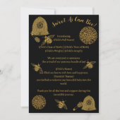 Vintage Honeypeb Bee Black Faire-part de naissance (Devant)