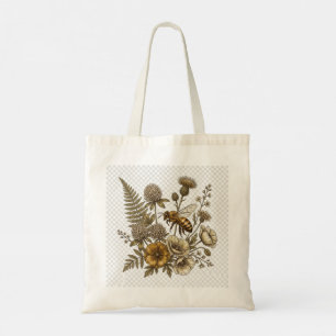 Vintage Honingbij Botanische Tote Bag