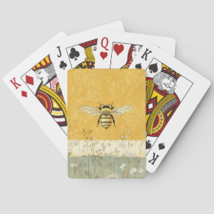 Vintage Honingbij Wilde Bloementuin (3) Pokerkaarten