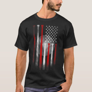 Vintage honkbal Amerikaanse vlag  T-shirt