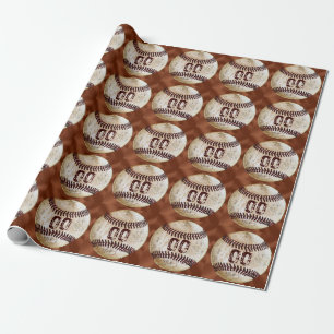Vintage honkbal inpakpapier NUMMER of monogram