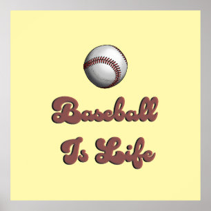 Vintage Honkbal Is Leven Retro Schrift Atletisch I Poster