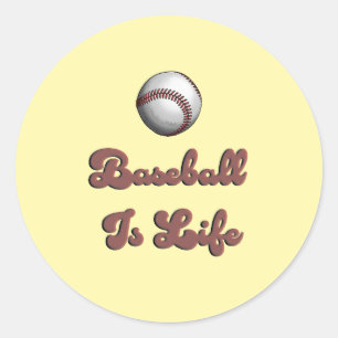 Vintage Honkbal Is Leven Retro Schrift Atletisch I Ronde Sticker