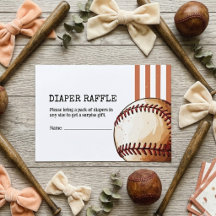 Vintage honkbal luier raffle baby shower