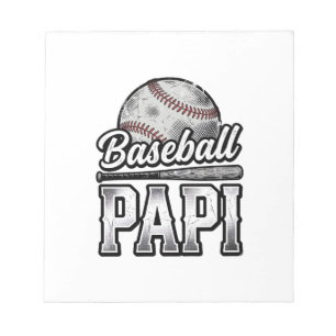 Vintage honkbal Papi versleten vader shirt ontwerp Notitieblok