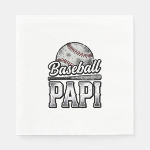 Vintage honkbal Papi versleten vader shirt ontwerp Servet
