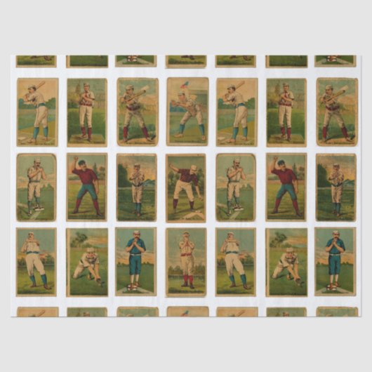 Vintage honkbal tissuepapier (Voorkant)