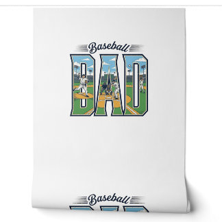 Vintage honkbal vader gegraveerd letter shirt ontw behang