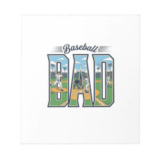 Vintage honkbal vader gegraveerd letter shirt ontw notitieblok