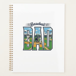 Vintage honkbal vader gegraveerd letter shirt ontw planner
