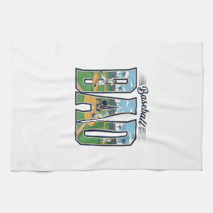 Vintage honkbal vader gegraveerd letter shirt ontw theedoek