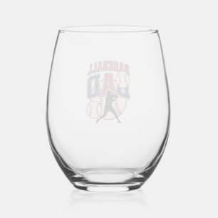 Vintage honkbal vader shirt ontwerp_1 wijnglas zonder voet