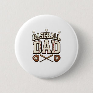 Vintage honkbal vader vaderdag ronde button 5,7 cm