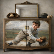 Vintage Honkbaljongen Decoupage