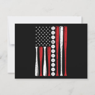 Vintage honkbalvlag Amerikaanse vlag 4 juli Briefkaart