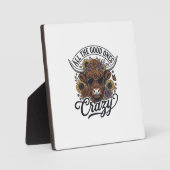 Vintage Hoogland Koe Bloemig Dolle Quote Ontwerp_1 Fotoplaat (Voorkant)