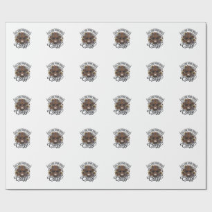 Vintage Hoogland Koe Bloemig Gekke Citaat Design_1 Cadeaupapier