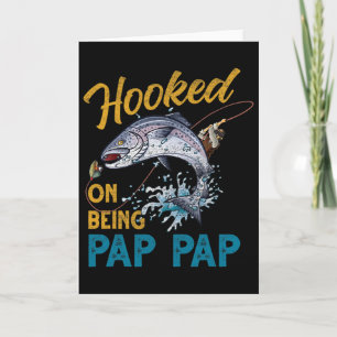 Vintage Hooked On Being Pap Pap Grappige Visserij Kaart